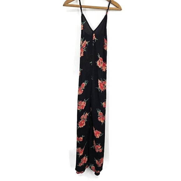 New Flynn Skye Black Floral Kennedy Maxi Dress Women XS Spaghetti Strap Slit - Picture 3 of 10